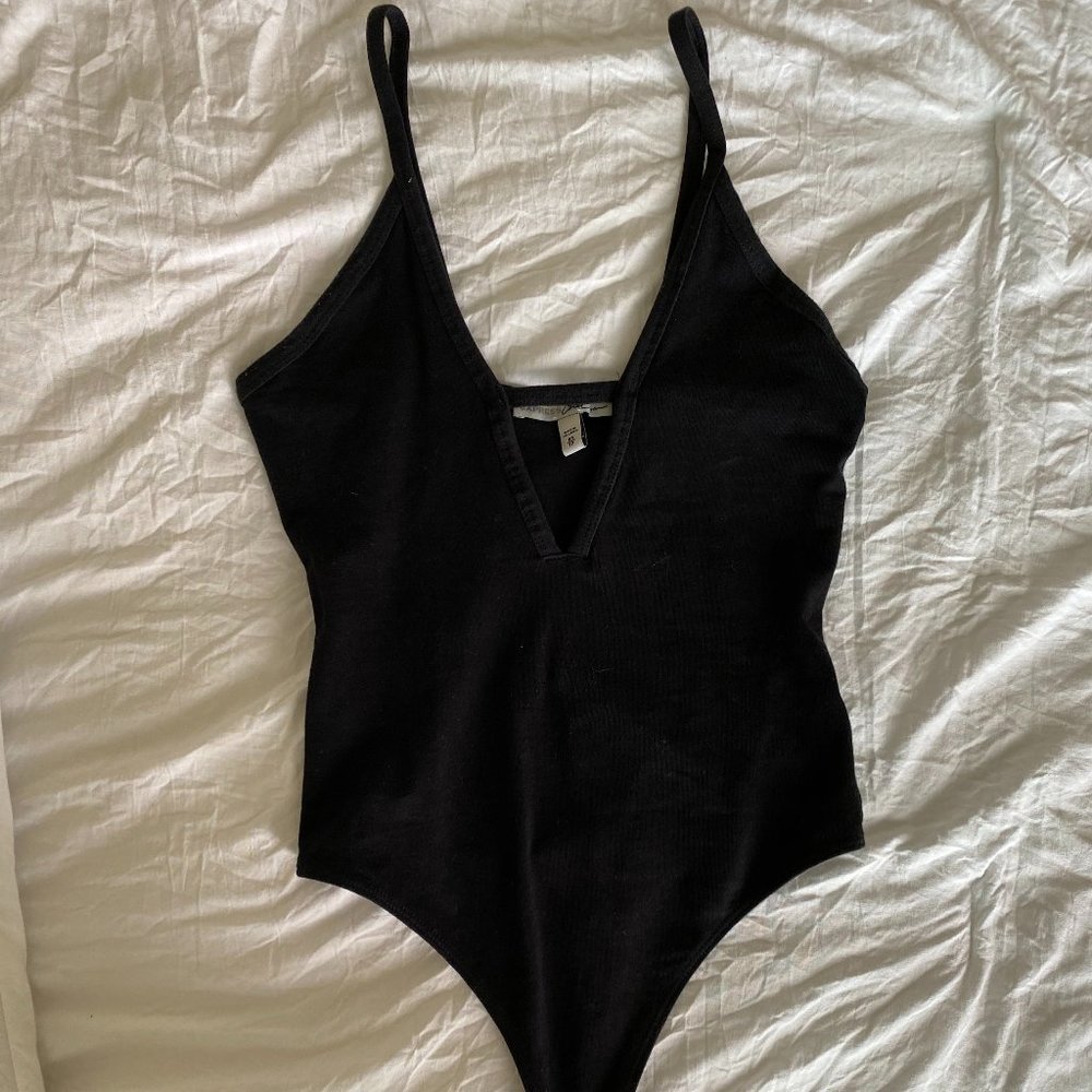Black Bodysuit with V cutout